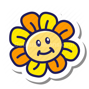 flower, floral, smile, smiley, petals, sunflower